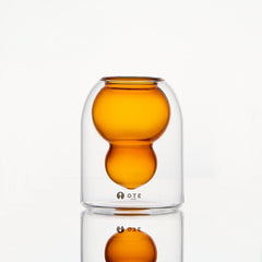 OTE Fulu Doppelwandiger Borosilikat-Glasbecher, bleifreier hitzebeständiger Becher mit Gourd-Design, isolierter Tumbler für heiße und kalte Getränke, einzigartiges Geschenk für Haus- und Küchenliebhaber