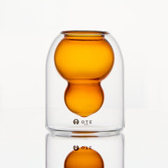 OTE Fulu Doppelwandiger Borosilikat-Glasbecher, bleifreier hitzebeständiger Becher mit Gourd-Design, isolierter Tumbler für heiße und kalte Getränke, einzigartiges Geschenk für Haus- und Küchenliebhaber