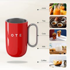 OTE Kaffeebecher mit Henkel, 350/220 ml (12 oz/8 oz) isolierter Kaffee-Reisebecher aus Edelstahl, doppelwandiger wiederverwendbarer Kaffeebecher