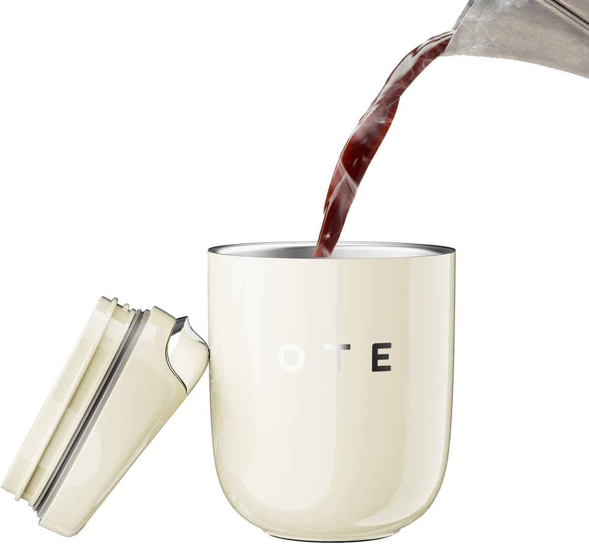 OTE Vakuumisolierter Reisekaffeebecher, doppelwandiger Reisebecher aus Edelstahl mit Trinkdeckel, 12,31 oz/7,74 oz (350/220 ml)