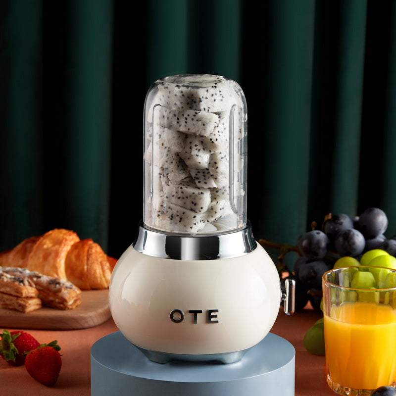 OTE Smoothie Maker Mixer, Retro Küche Kleiner Glas mixer für Shakes und Smoothies, mit 400ml Glas