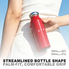 OTE Ultra-Light 350ml/500ml Vacuum Insulated Bottle – Seamless SUS316 Stainless Steel Water Bottle, 360° Leak-Proof Italian Retro Thermal Flask for Travel