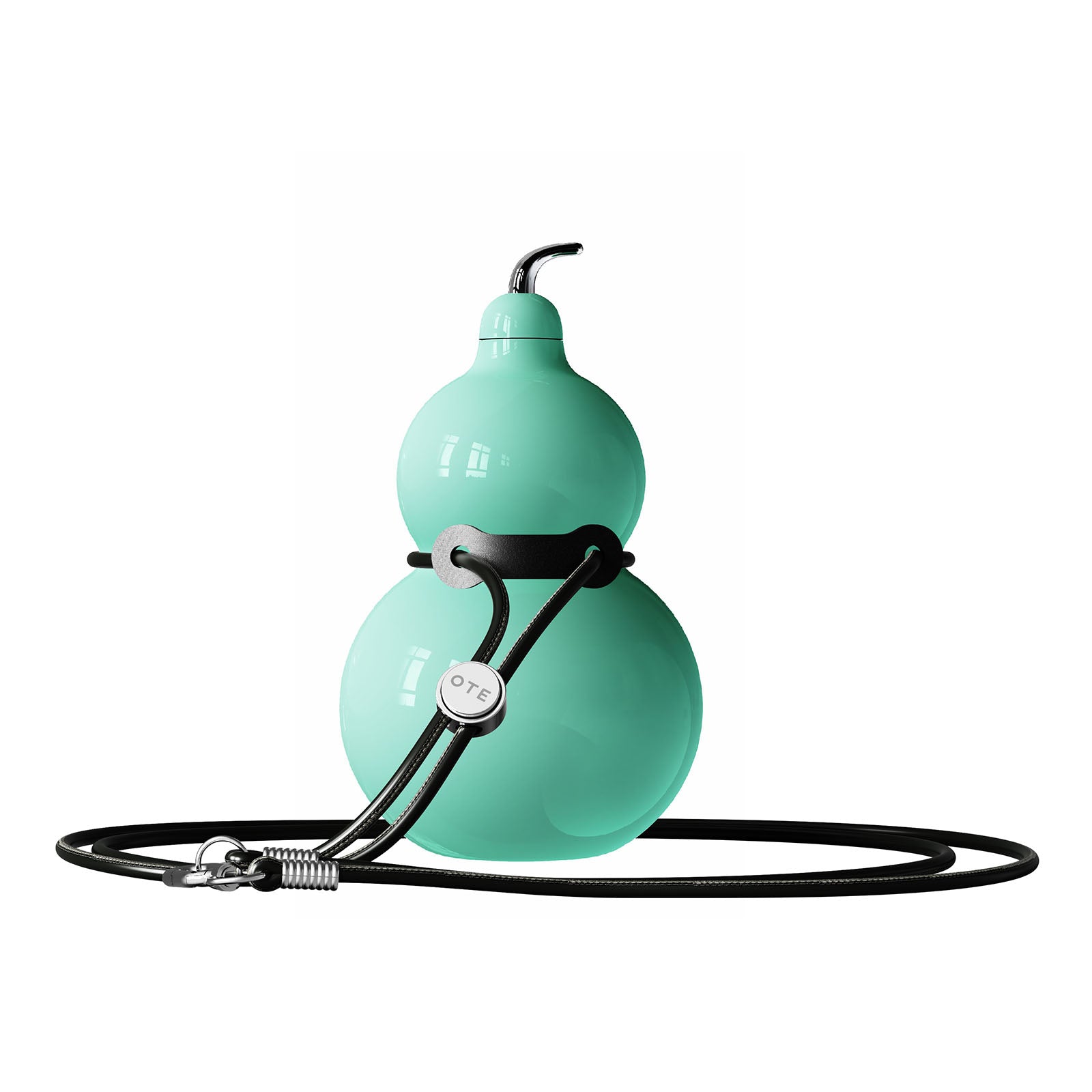 OTE Edelstahl-Kürbisflasche, Metall-Kürbis-Wasserflasche mit Schultergurt, tragbare und langlebige Kürbis-Sport-Wasserflasche für Fitnessstudio, Reisen und den täglichen Gebrauch, 300 ml