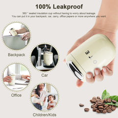 OTE Vakuumisolierter Reisekaffeebecher, doppelwandiger Reisebecher aus Edelstahl mit Trinkdeckel, 12,31 oz/7,74 oz (350/220 ml)