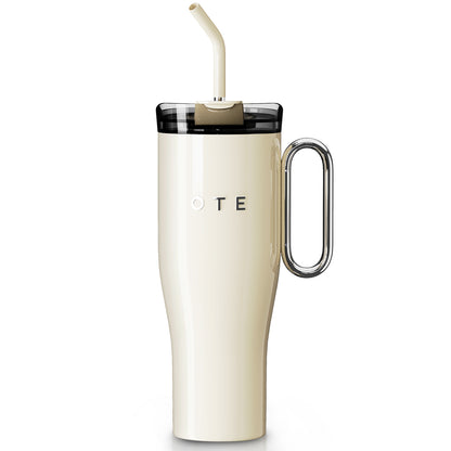 OTE 1.2 L (42 oz) Kaffeetasse zu gehen, doppelwandiger vakuum isolierter Stahl becher mit Griff und Stroh, BPA-frei, tragbarer Auto becher, Thermo becher, Kaffeetasse für heiße und kalte Getränke