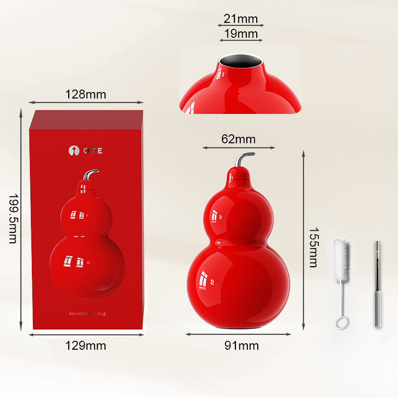 OTE Edelstahl-Kürbisflasche, Metall-Kürbis-Wasserflasche mit Schultergurt, tragbare und langlebige Kürbis-Sport-Wasserflasche für Fitnessstudio, Reisen und den täglichen Gebrauch, 300 ml