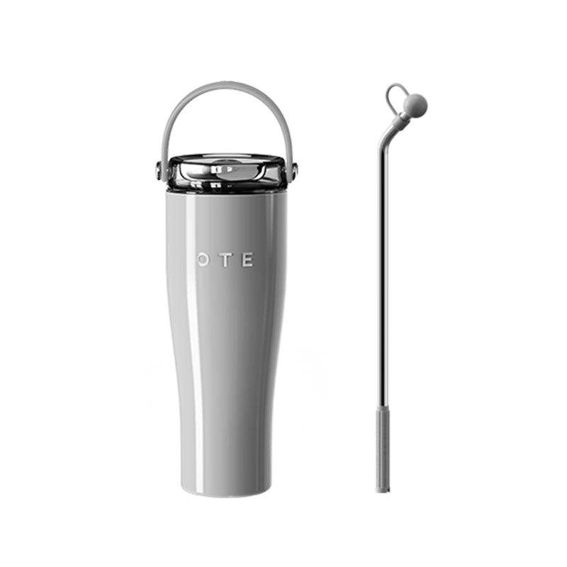 OTE 30 Oz Wasserflasche mit Klapp-Trinkhalm und Griff, 316 Edelstahl-Tumbler, 800ML Vakuum-Isolierflasche für heiß/kalt