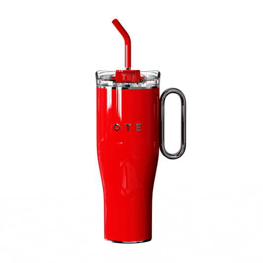 OTE 1.2 L (42 oz) Kaffeetasse zu gehen, doppelwandiger vakuum isolierter Stahl becher mit Griff und Stroh, BPA-frei, tragbarer Auto becher, Thermo becher, Kaffeetasse für heiße und kalte Getränke