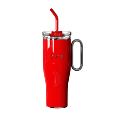 OTE 1.2 L (42 oz) Kaffeetasse zu gehen, doppelwandiger vakuum isolierter Stahl becher mit Griff und Stroh, BPA-frei, tragbarer Auto becher, Thermo becher, Kaffeetasse für heiße und kalte Getränke