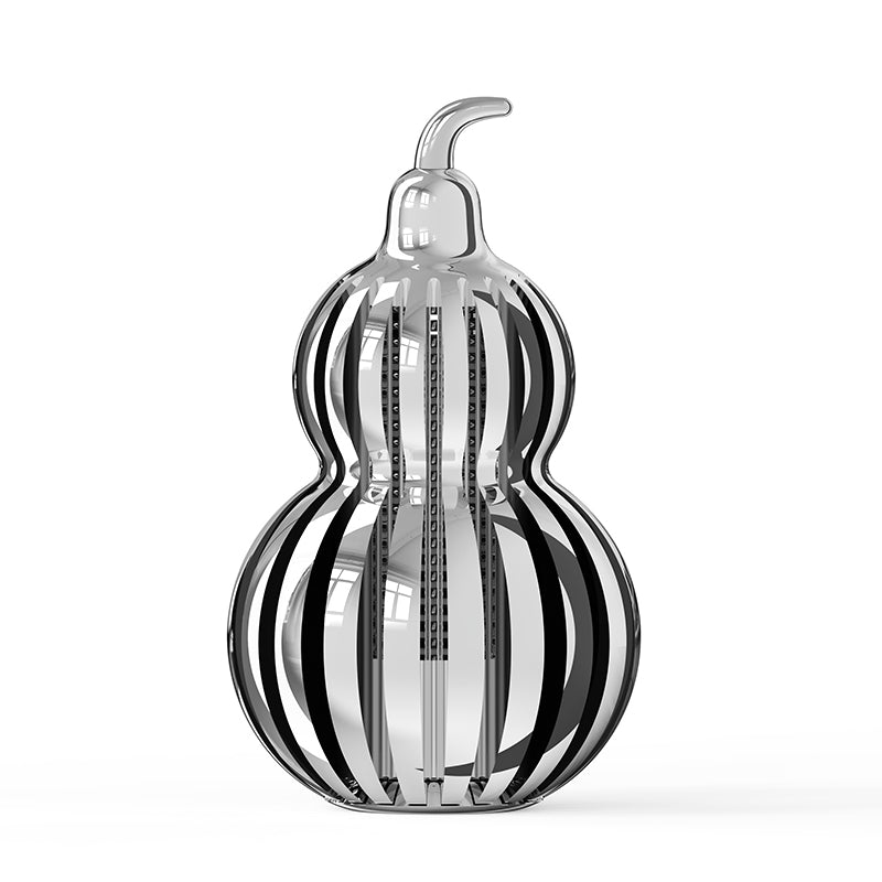 Mini Aluminum Hollow Dragon Pattern Gourd Car Air Freshener, Refillable Essential Oil Diffuser Hanging Pendant for Car Rearview Mirror, Oriental Fu Lu Gourd Auto Scent Ornament Gift for Car Home Office